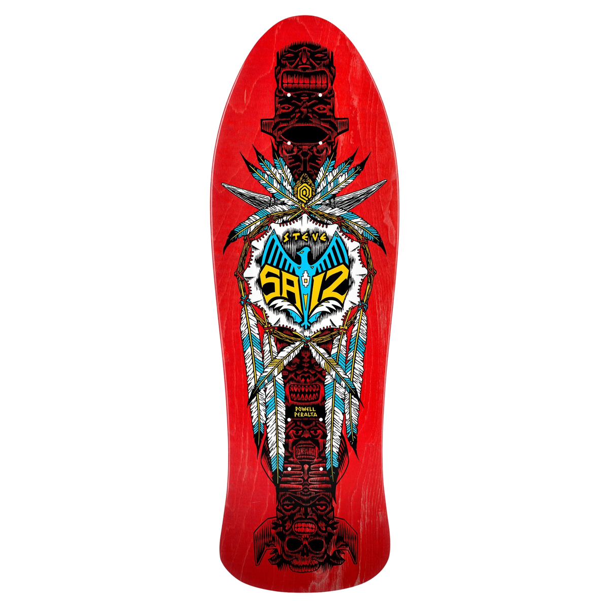 Powell Peralta Steve Saiz Totem Red Veneer Skateboard Deck 10"