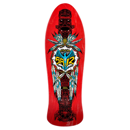 Powell Peralta Steve Saiz Totem Red Veneer Skateboard Deck 10"