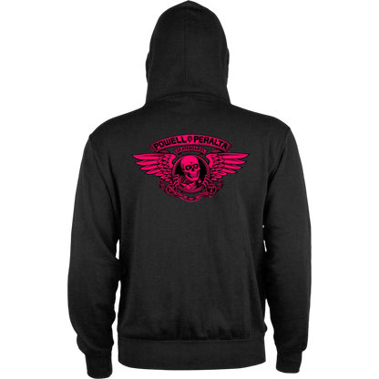 Powell Peralta Winged Ripper Zip-Up Hoodie - Blacklight Pink