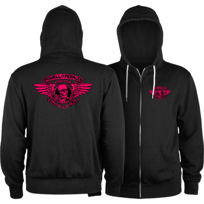 Powell Peralta Winged Ripper Zip-Up Hoodie - Blacklight Pink