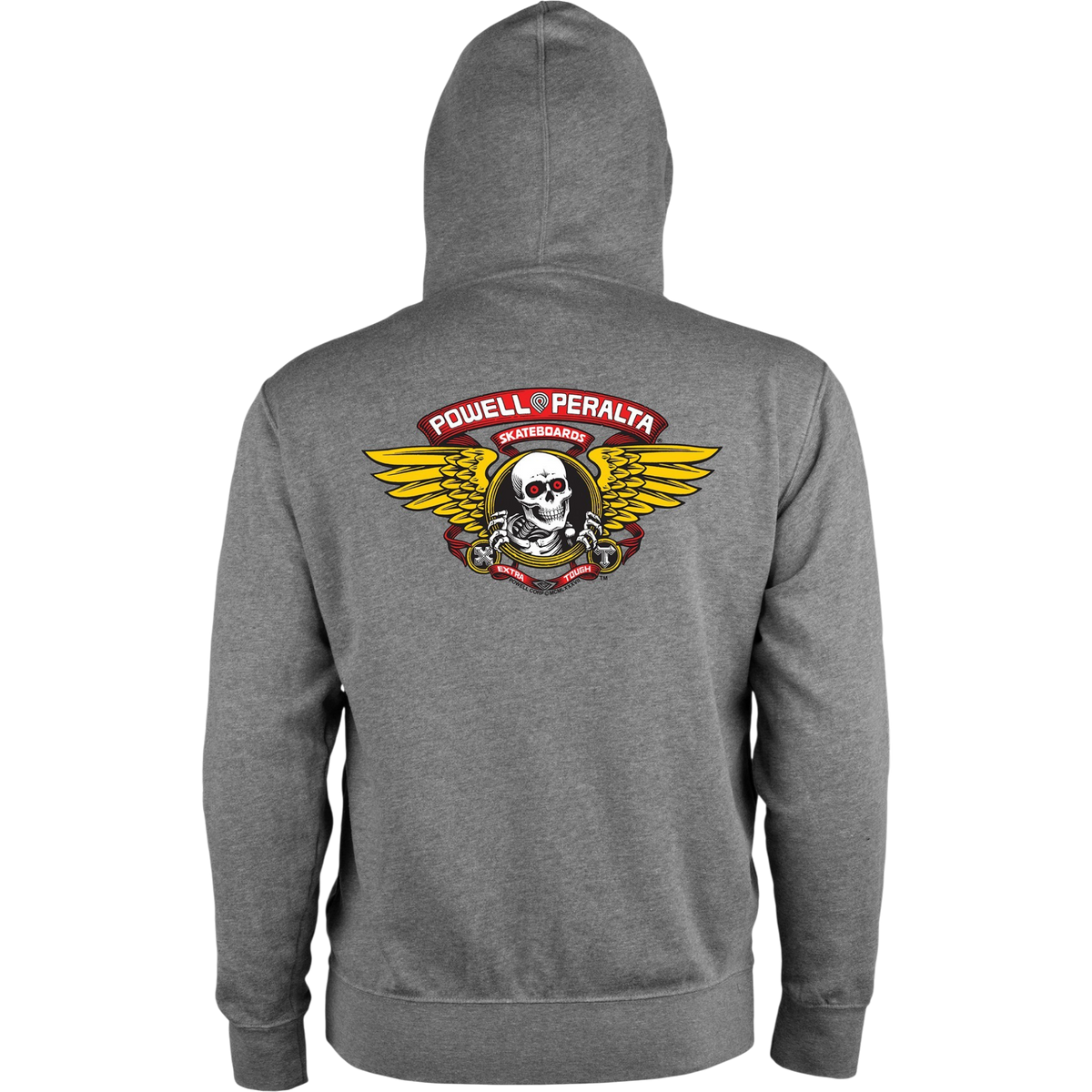 Powell Peralta Sweat Hood Zip Winged Ripper - Gunmetal Heather