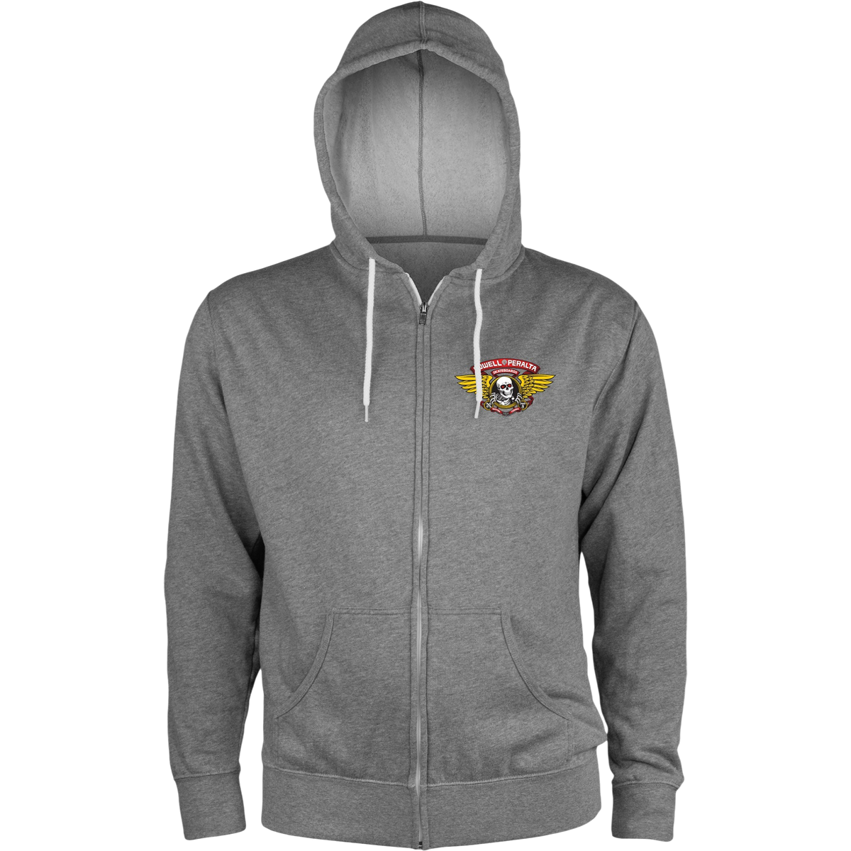 Powell Peralta Sweat Hood Zip Winged Ripper - Gunmetal Heather