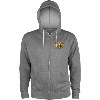 Powell Peralta Sweat Hood Zip Winged Ripper - Gunmetal Heather
