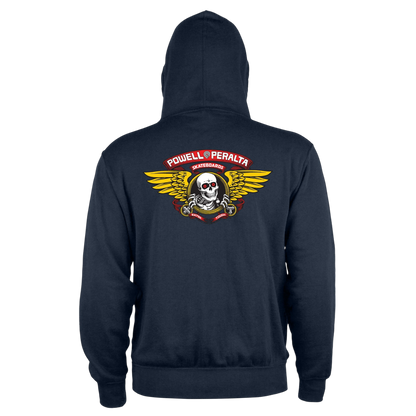 Powell Peralta Sweatshirt Hoodie Zip Winged Ripper - Navy