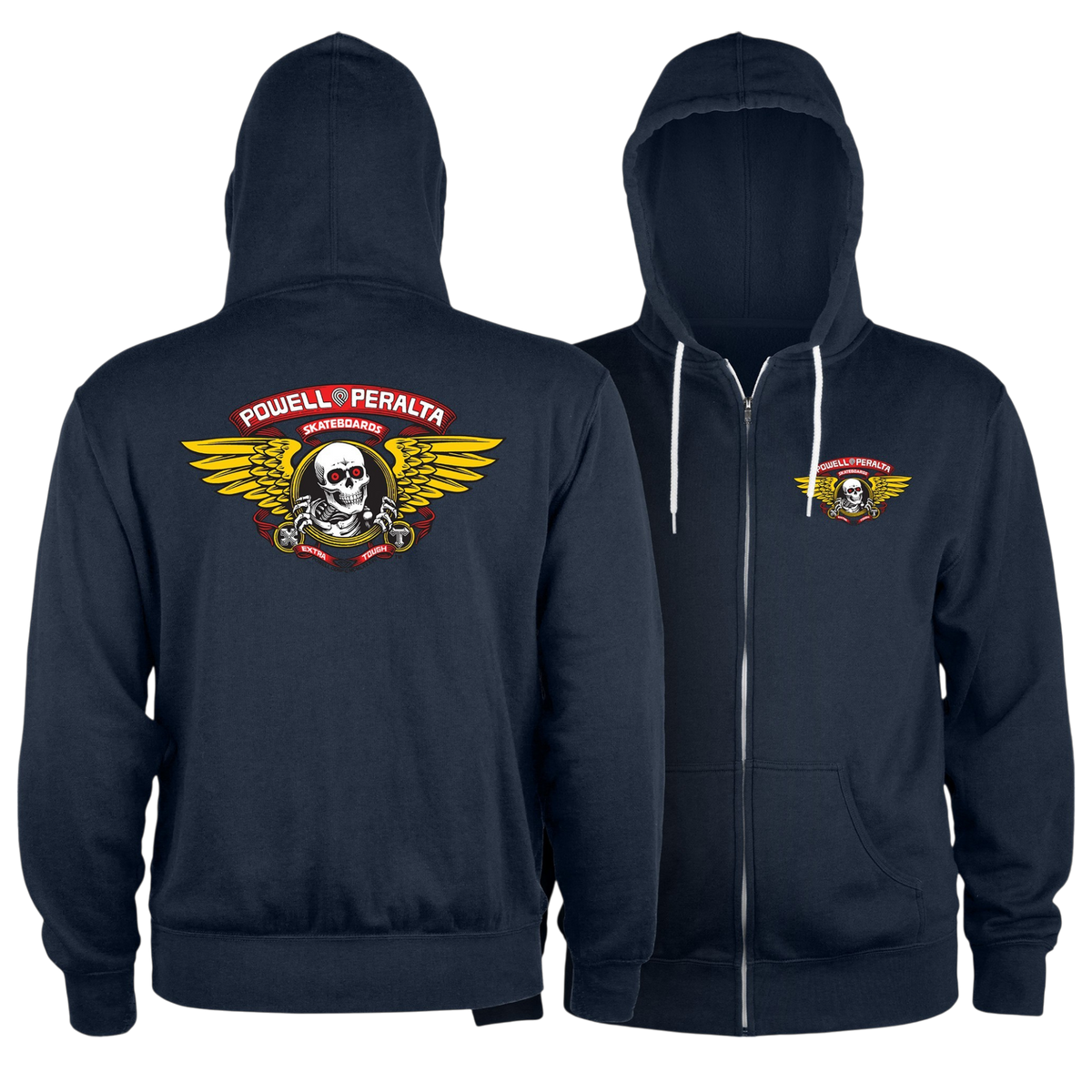 Powell Peralta Sweatshirt Hoodie Zip Winged Ripper - Navy