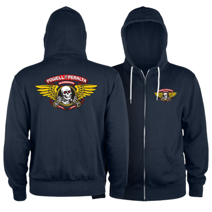 Powell Peralta Sweatshirt Hoodie Zip Winged Ripper - Navy