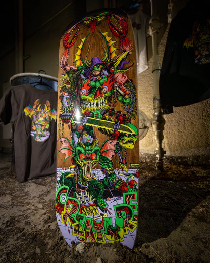 Creature Hallucination Beast Shaped Skateboard Deck 9.55"
