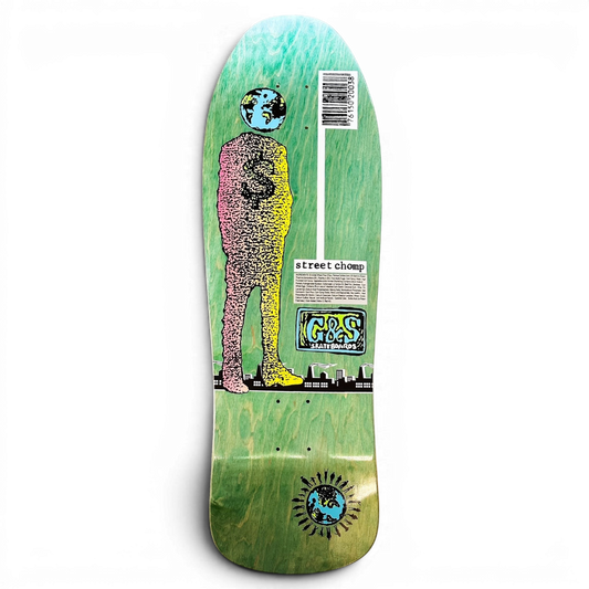 Gordon and Smith 1989 Street Chomp 1 Green Skateboard Deck 10"