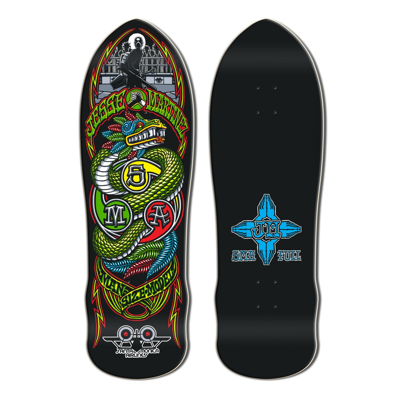 Santa Monica Airlines Jesse Martinez Snake Old School Skateboard Deck 9.875"