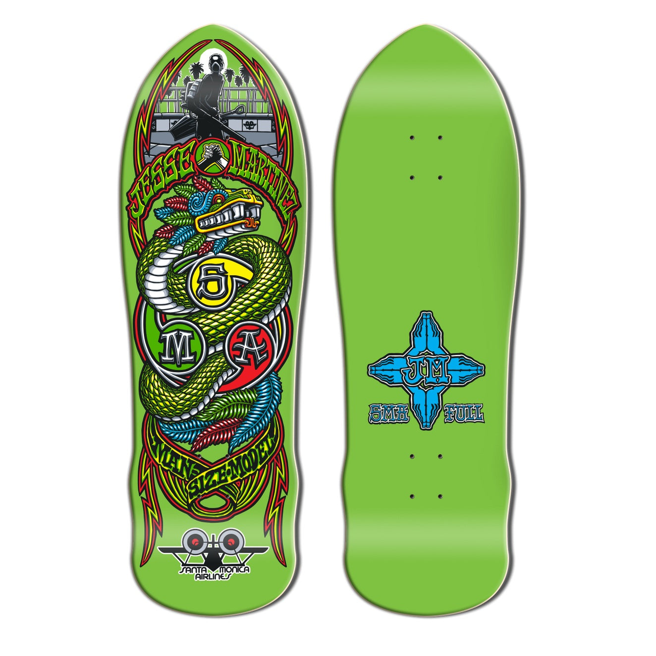 Santa Monica Airlines Jesse Martinez Snake Old School Skateboard Deck 9.875"