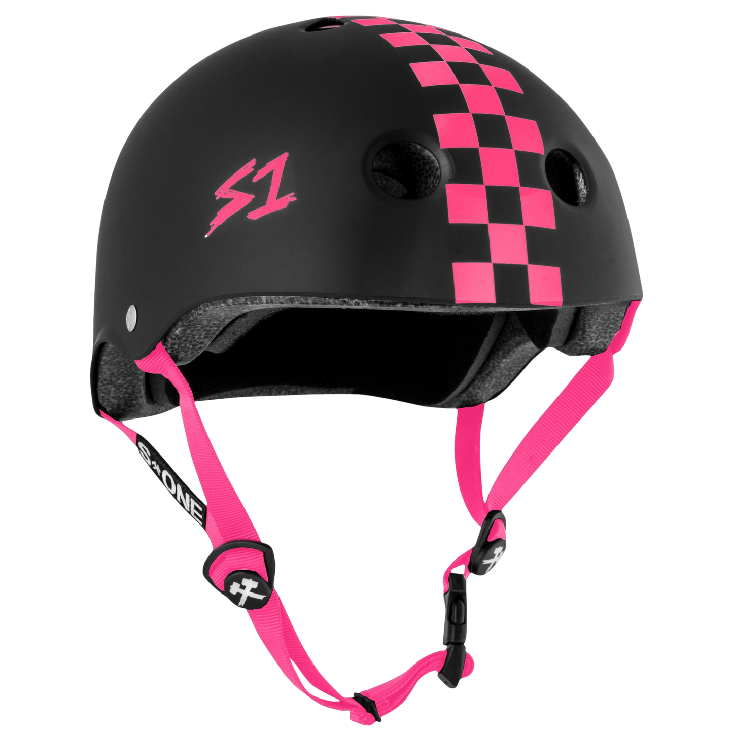S-One V2 Lifer Black / Pink Checkers CPSC Certified Helmet
