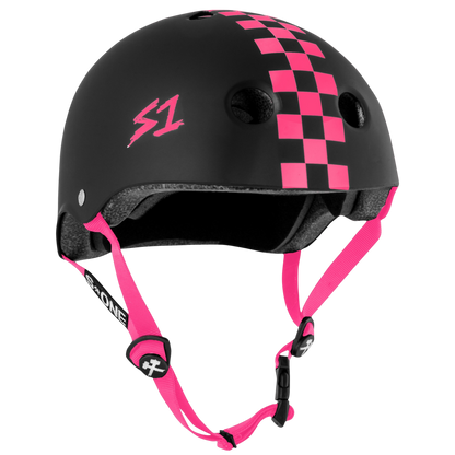 S-One V2 Lifer Black / Pink Checkers CPSC Certified Helmet