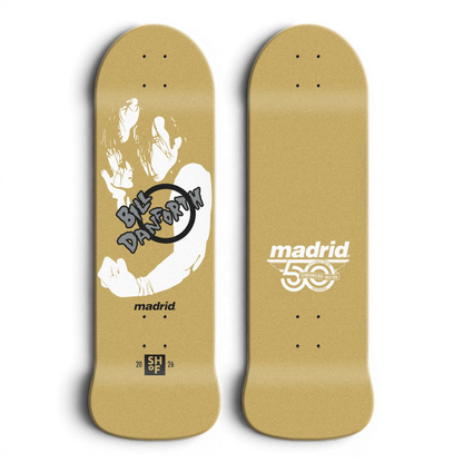 Madrid Bill Danforth SHOF Gold Old School Skateboard Deck 9.5"
