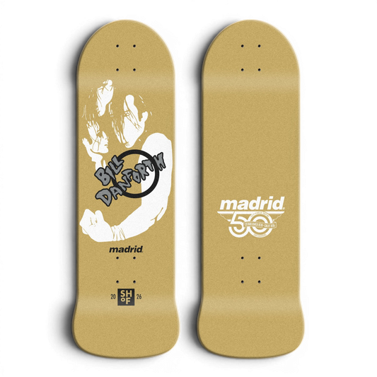 Madrid Bill Danforth SHOF Gold Old School Skateboard Deck 9.5"