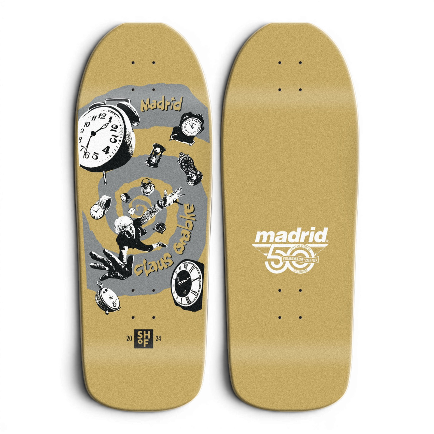 Madrid Claus Grabke SHOF Gold Old School Skateboard Deck 10.75"
