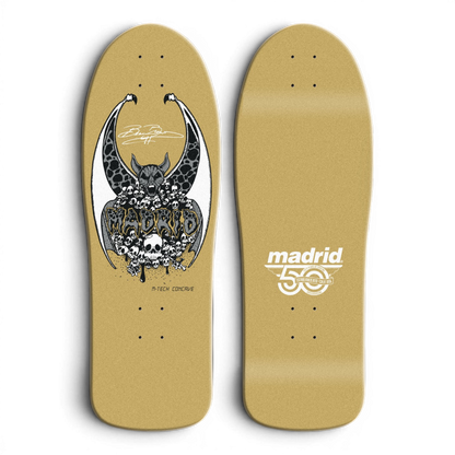Madrid Beau Brown Gold Old School Skateboard Deck 10.5"