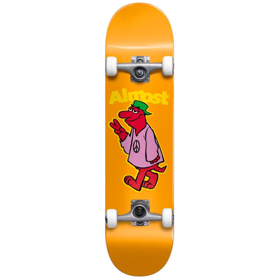 Almost Peace Out Orange Complete Skateboard 7.875"