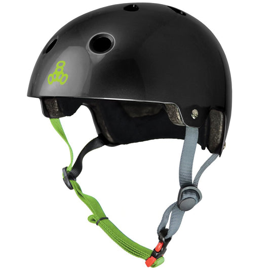 Triple Eight Black Glossy Dual Certified Helmet - EPS Liner