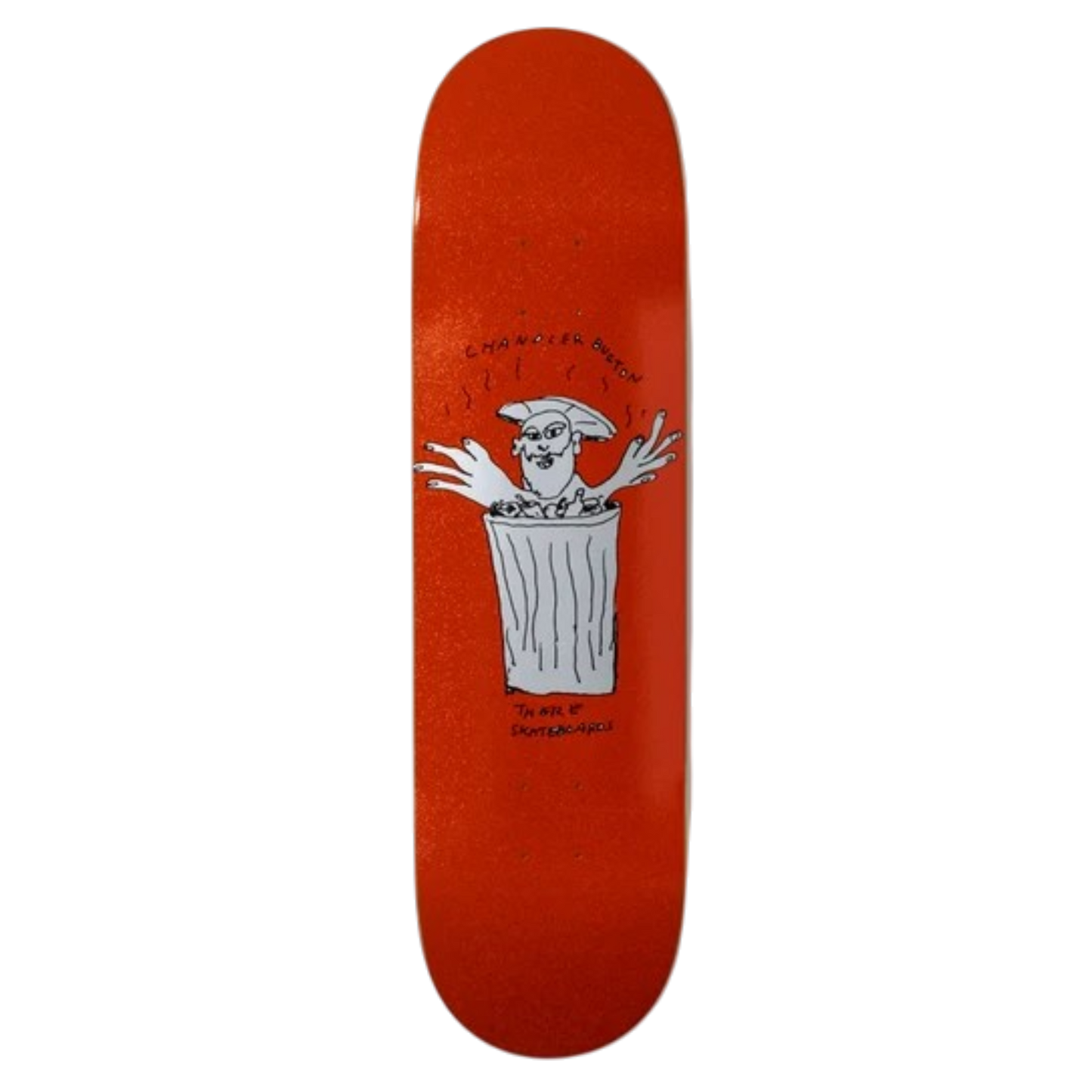 There Chandler Burton Grouch Red Glitter Skateboard Deck 8.5"