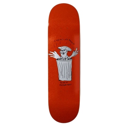 There Chandler Burton Grouch Red Glitter Skateboard Deck 8.5"