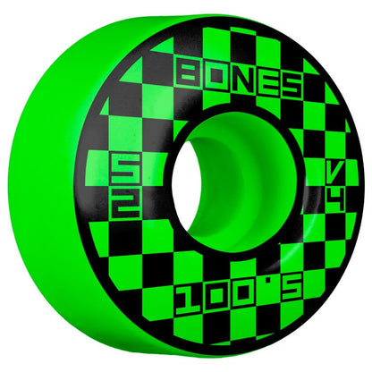 Rodas Bones 100s Block Party V4 Wide Green - 52mm