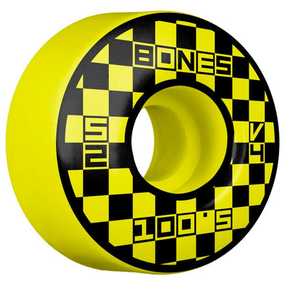 Bones Wheels 100s Block Party V4 Wide Yellow - 52mm