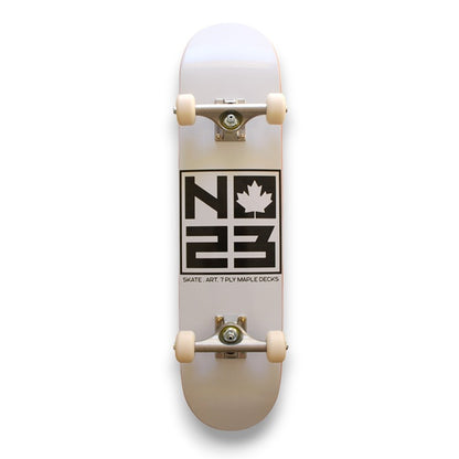 NO23 7Ply Maple Logo White Kids Complete Skateboard 7,25"
