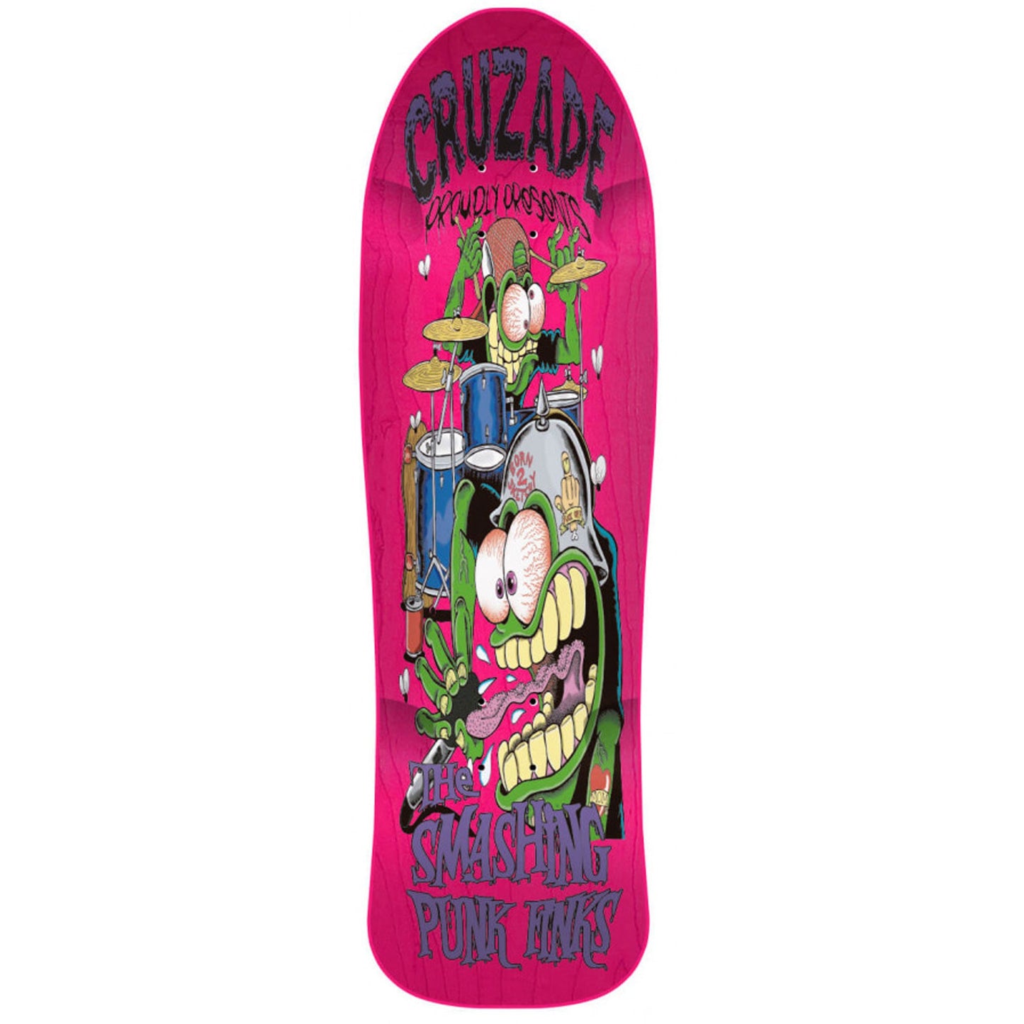 Cruzade Smashing Punk Finks Skateboard Deck 9.0"