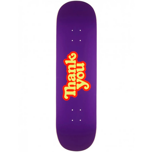 Thank You Logo Purple Skateboard Deck 8.25"