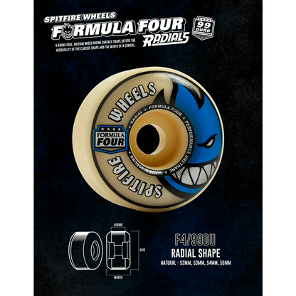 Spitfire Formula Four Radials Wheels - 52mm 99DU