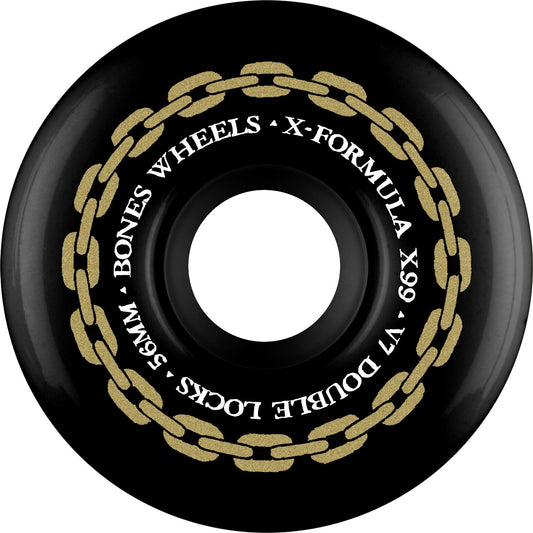 Rodas Bones Double Lock Chain X-Formula™ (XF) V7 Double Locks Black - 56mm 99A