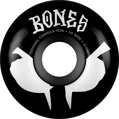 Bones 100s 17 Formula V4 Wide Black Wheels - 51mm