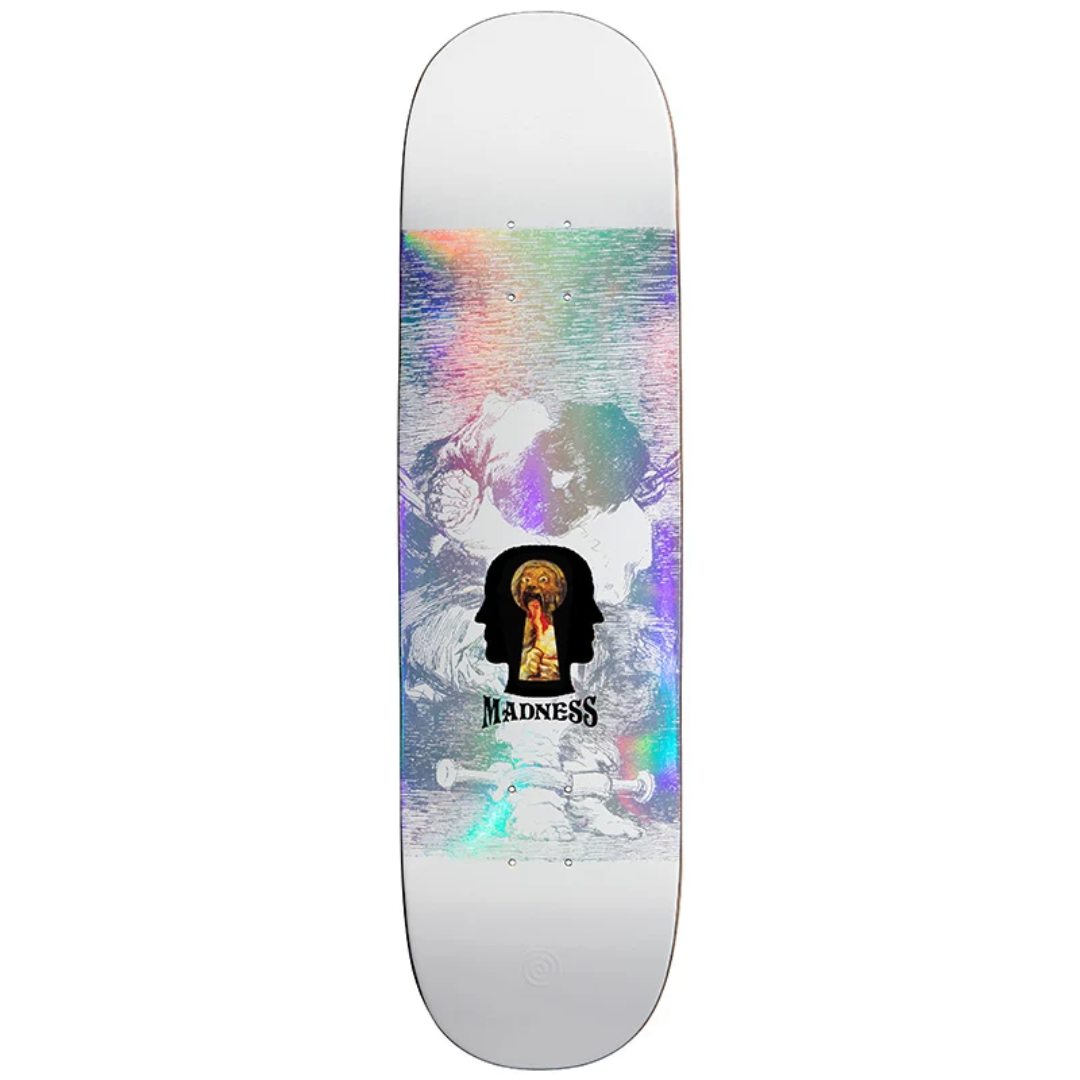 Madness Distortion Holographic White R7 Skateboard Deck 8.375"