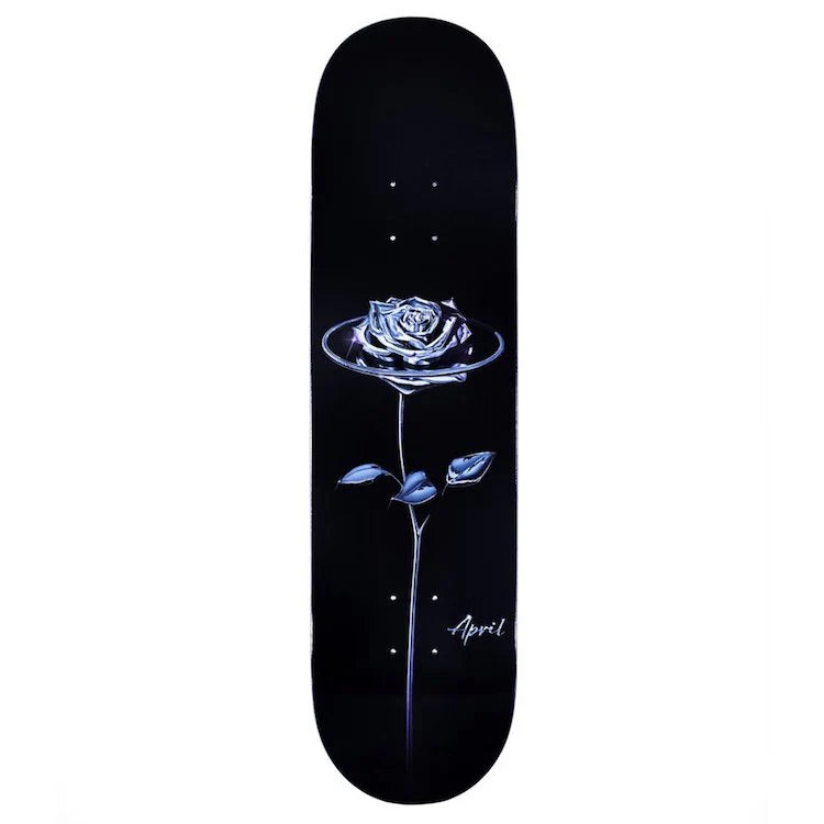 April Chrome Rose Black Skateboard Deck 8.5"