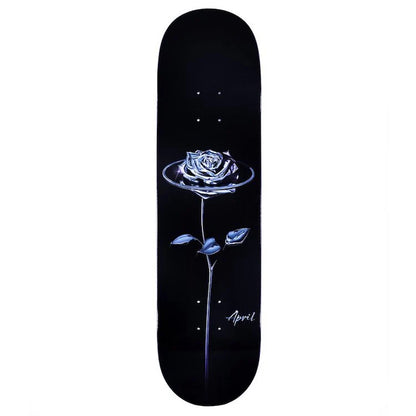 April Chrome Rose Black Skateboard Deck 8.5"
