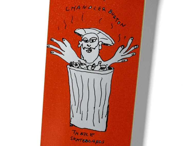 There Chandler Burton Grouch Red Glitter Skateboard Deck 8.5"
