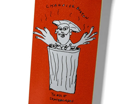 There Chandler Burton Grouch Red Glitter Skateboard Deck 8.5"