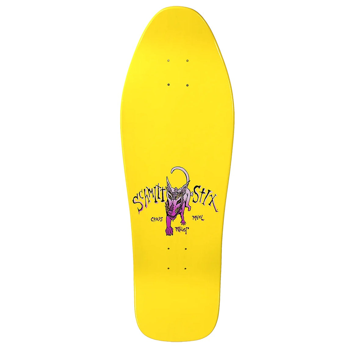 Schmitt Stix Chris Miller Modern Concave Old School Yellow Skateboard Deck 10"