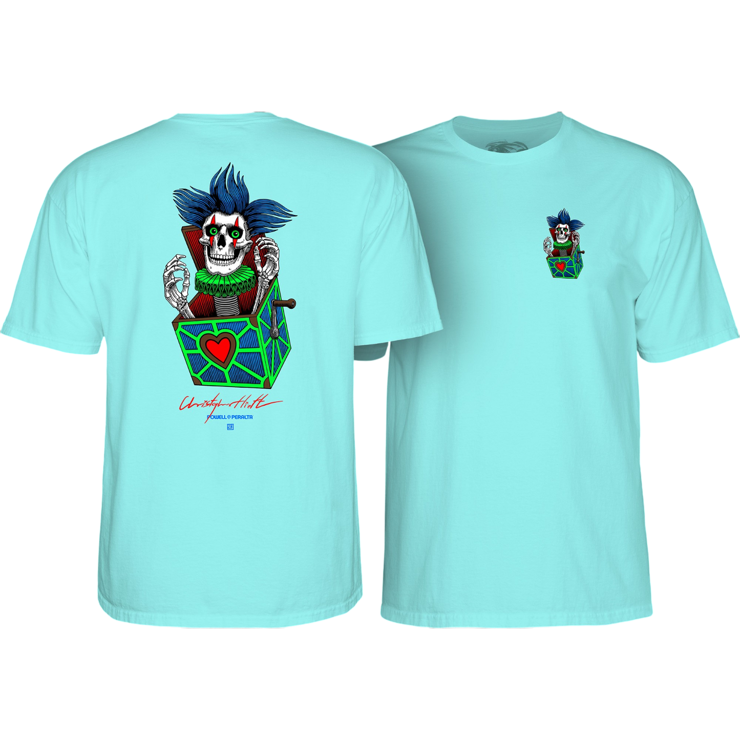Powell Peralta Chris Hiett Skull T-Shirt - Celadon