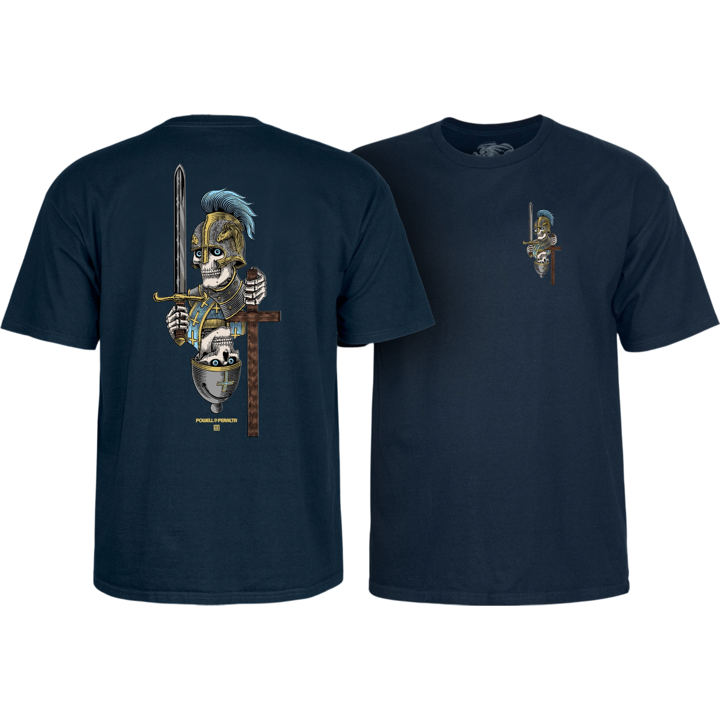 Powell Peralta Dan Corrigan Chess Skulls T-shirt - Navy