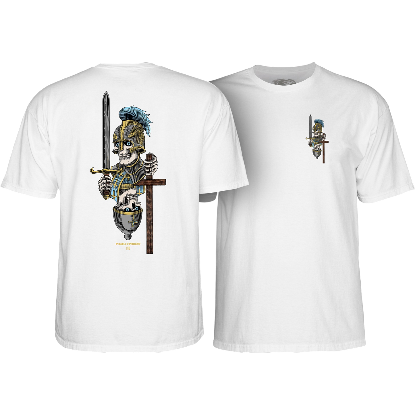 Powell Peralta Dan Corrigan Chess Skulls T-Shirt - White