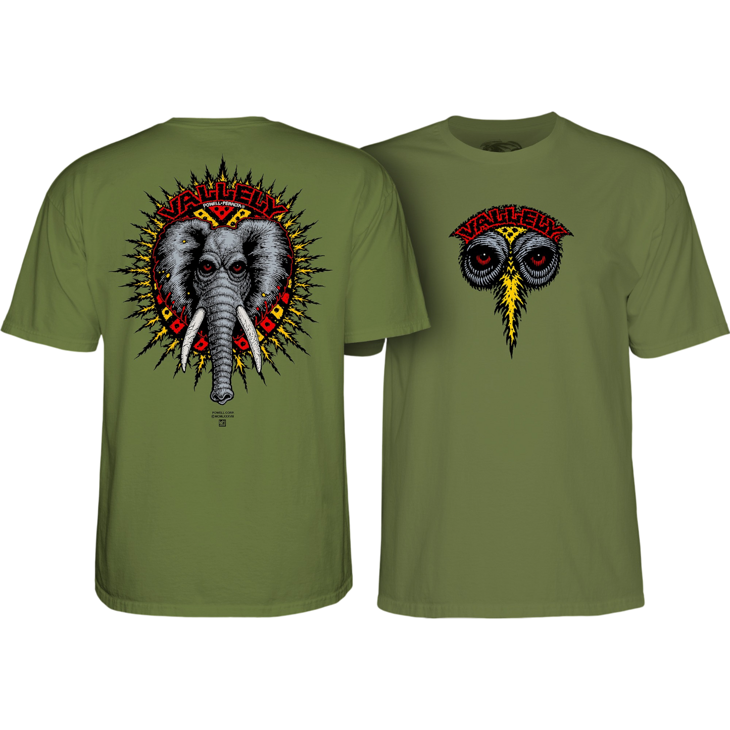 Powell Peralta Mike Vallely Elephant T-Shirt - Military Green "2"