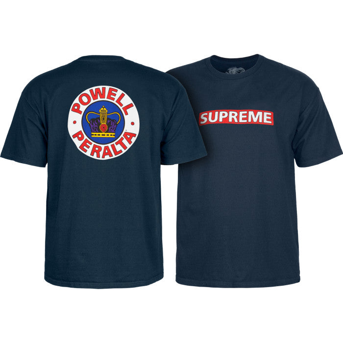 Supreme navy t shirt on sale