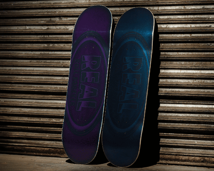 Real Skateboards DBX Oval Purple Foil Skateboard Deck 8.38"
