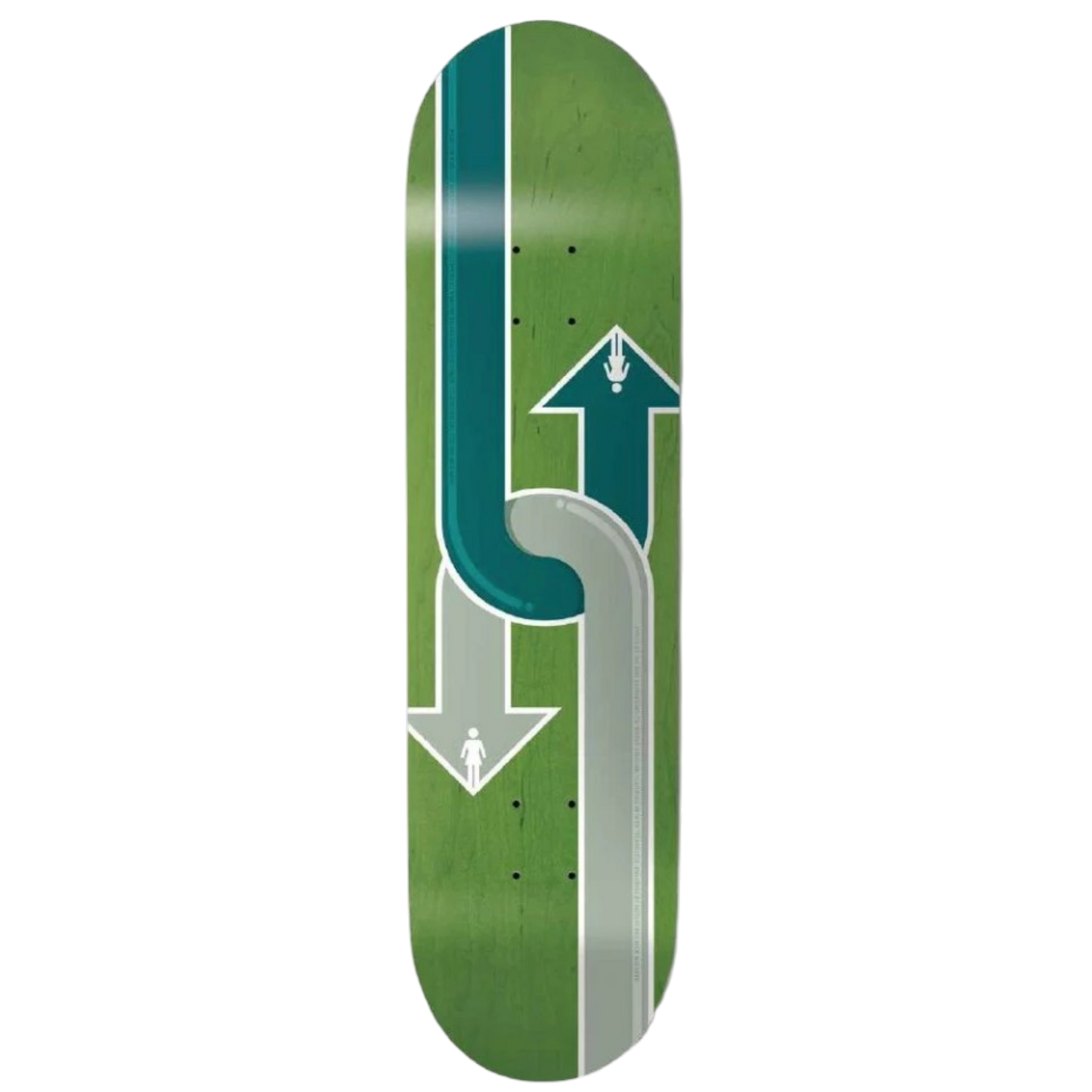 Girl Dual Directional Griffin Gass Twin Skateboard Deck 8.0"