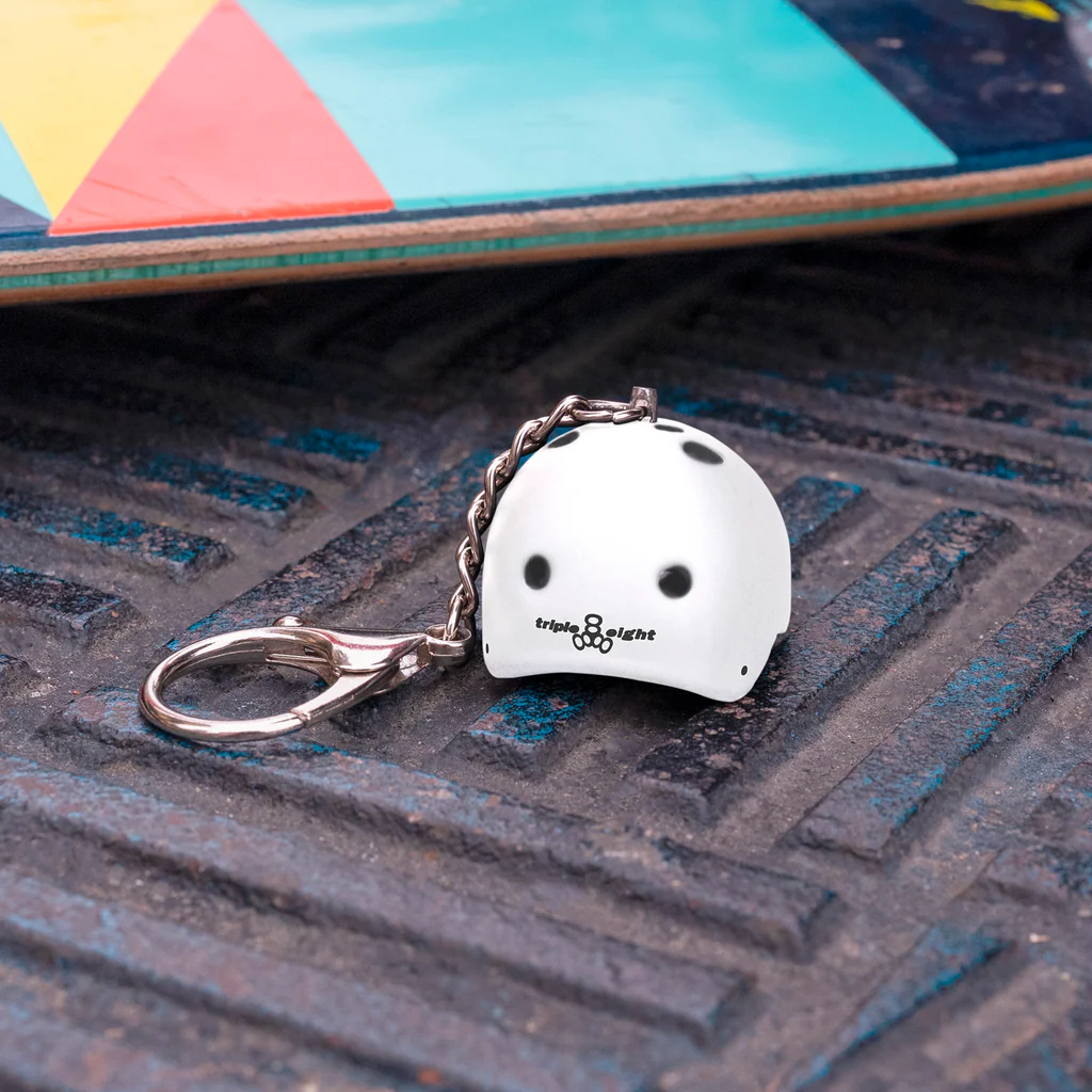 Triple Eight Key Chain Helmet - White