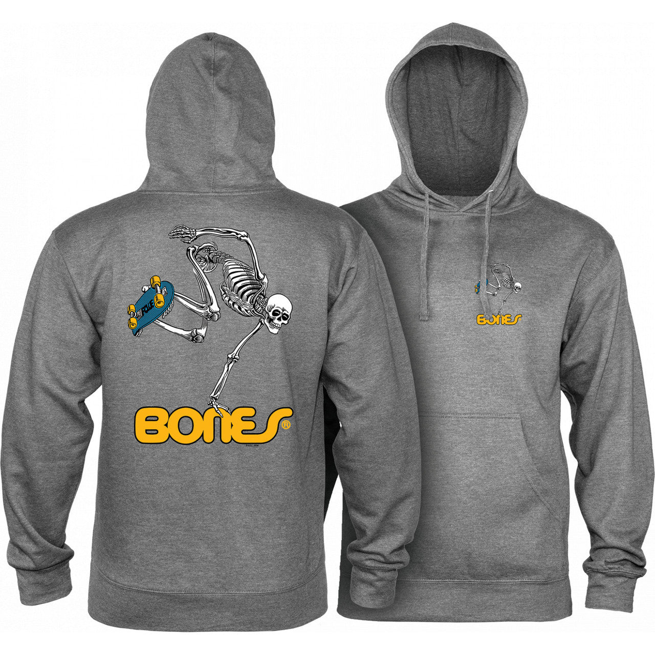 Sweatshirt Hoodie Powell Peralta Skeleton Skate - Gunmetal Heather