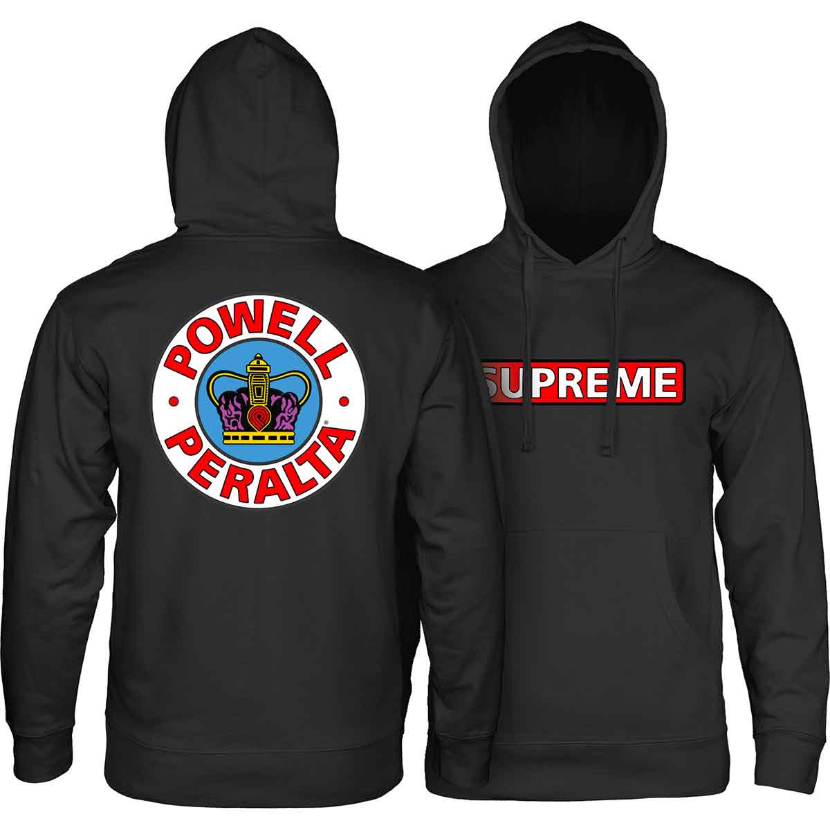 Sweatshirt Hoodie Powell Peralta Supreme - Black