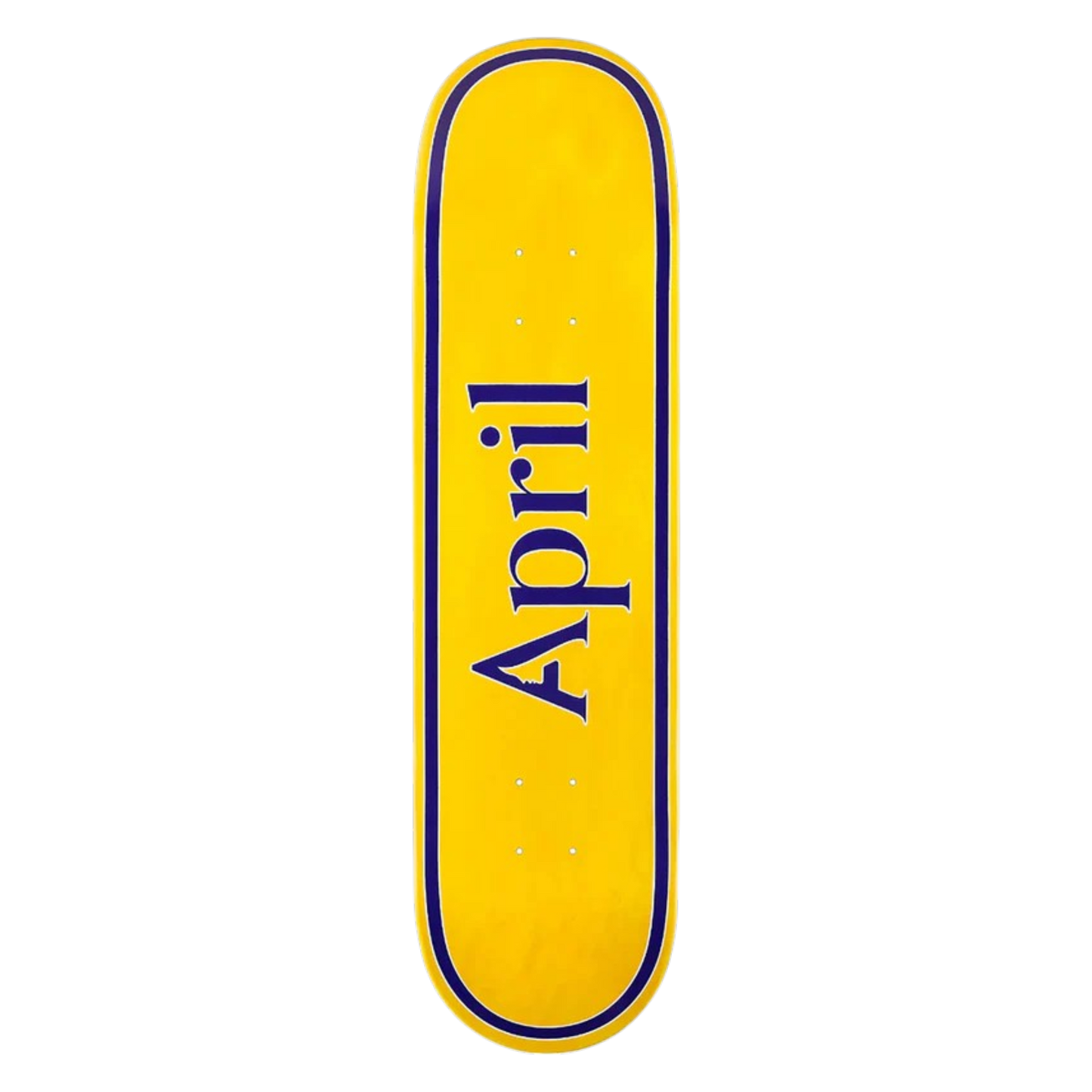 April OG Logo Yellow Purple Skateboard Deck 8.125"