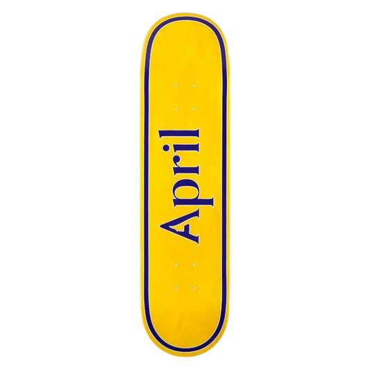 April OG Logo Yellow Purple Skateboard Deck 8.125"